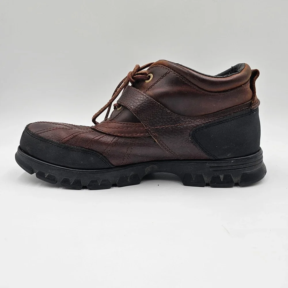 Polo Ralph Lauren Dover III Mens Brown Leather Duck‎ Boots Buckle Strap 13D